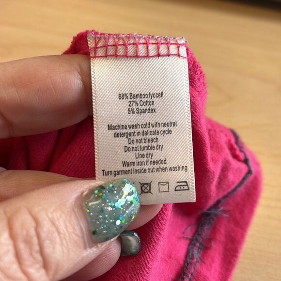 ALO Yoga Pink Bamboo Cool Fit Cap Sleeve T-Shirt sz XS - Picture 6 of 6